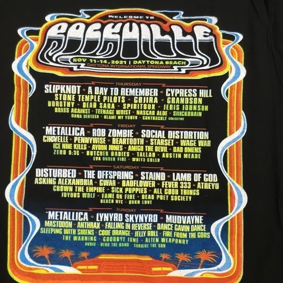 𝅺nwot Welcome to Rockville 2021 Daytona Heavy Metal Festival T Shirt - Picture 5 of 5